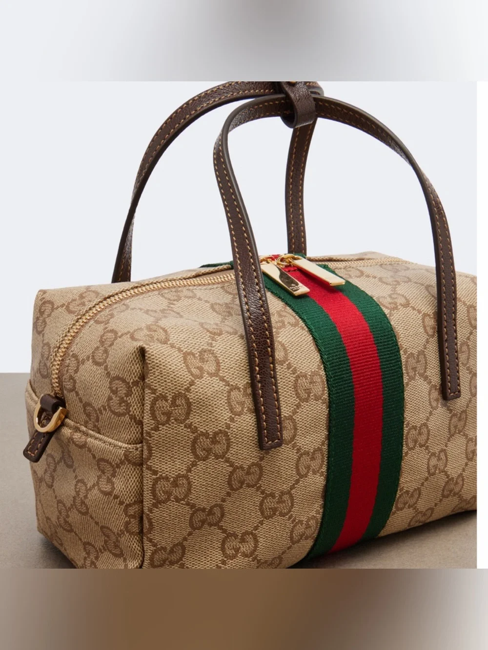 GUCCI GG mini web stripe Boston crossbody bag